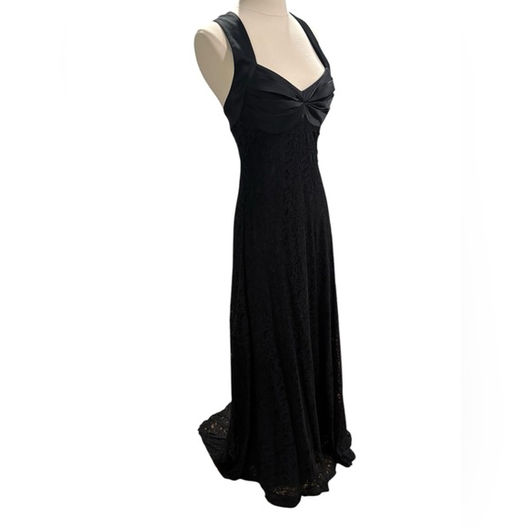 Calvin Klein Dresses & Skirts - Calvin Klein Black Lace/Satin Floor Length Maxi Ball/Prom Dress-size 2